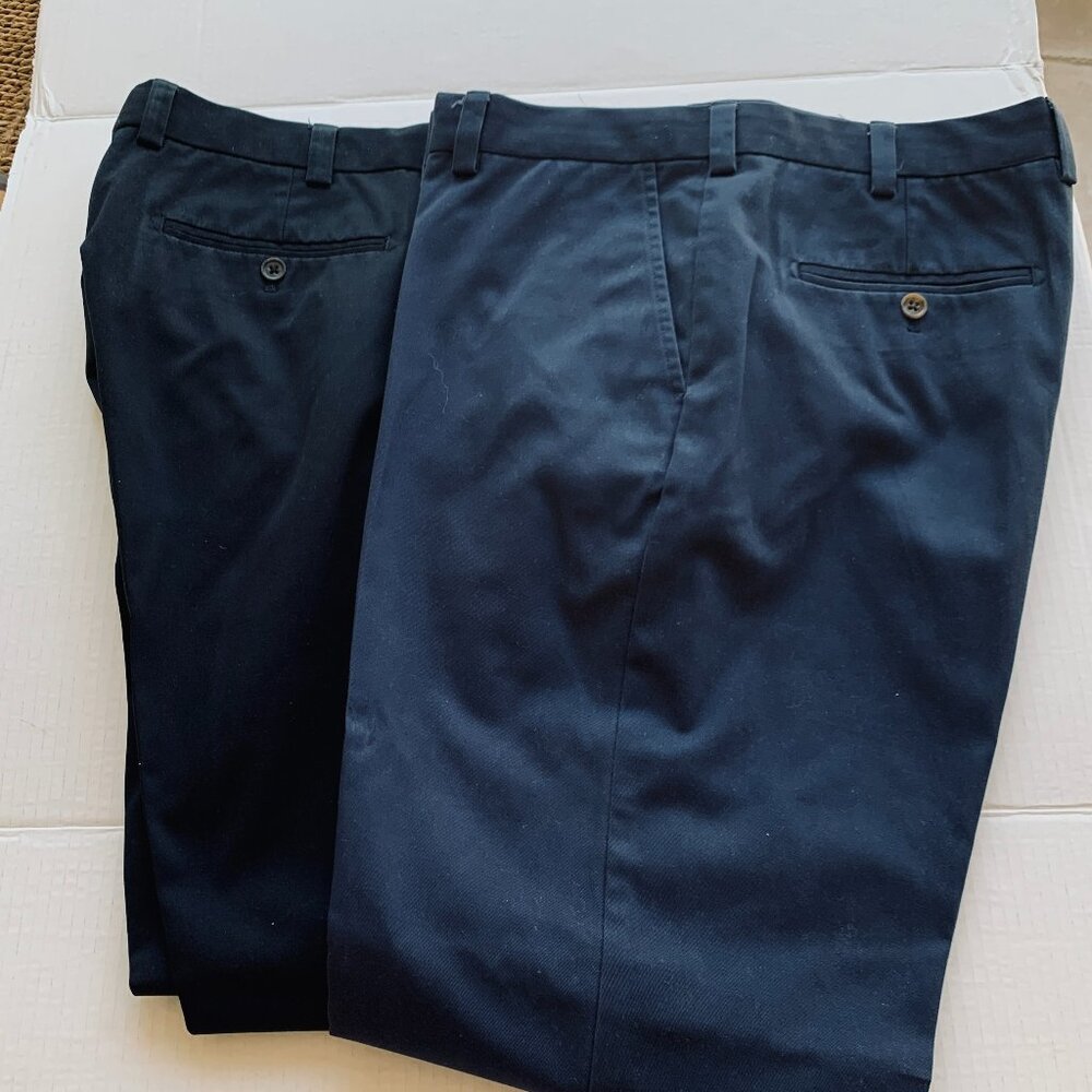 NORDSTROM MENS SHOP 2 PAIR MENS PANTS 38 X 30 BLUE & BLACK 38 x 30